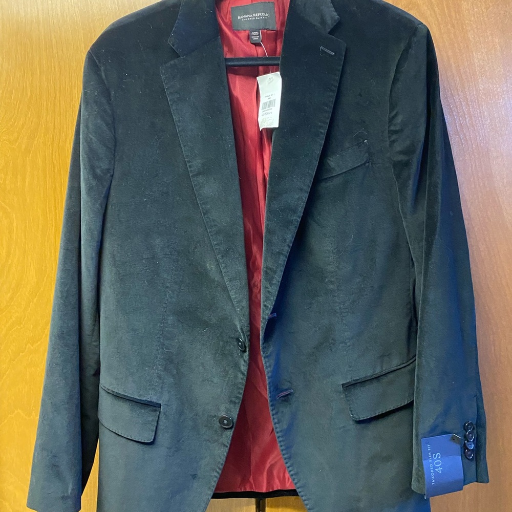 Banana Republic Men's Black Velvet feel Suit Jacket